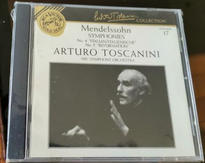 CD ARTURO TOSCANINI, FELIX MENDELSSOHN - Symfonie nr 4 i nr 5 60284 RCA Victor Gold 1991 Japonia Klasyczna Używany