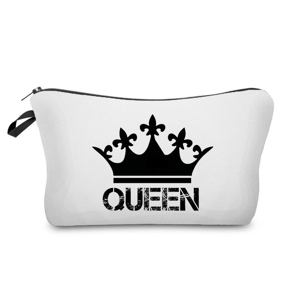 Women English Crown Print Cosmetic Bag Toiletries Organize Travel Storage Case 6767