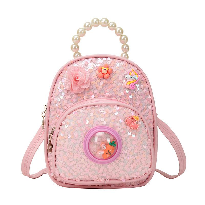 Fashionable Kids School Bag With Floral Elements And Adjustable Air Cushion Straps