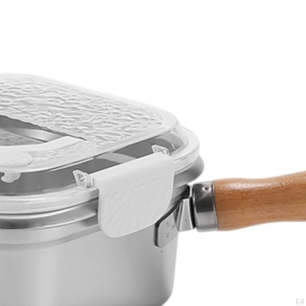 Mini Deep Fryer Pot Food Storage Containers Multifunctional Frying Pan with Basket Square Cooking