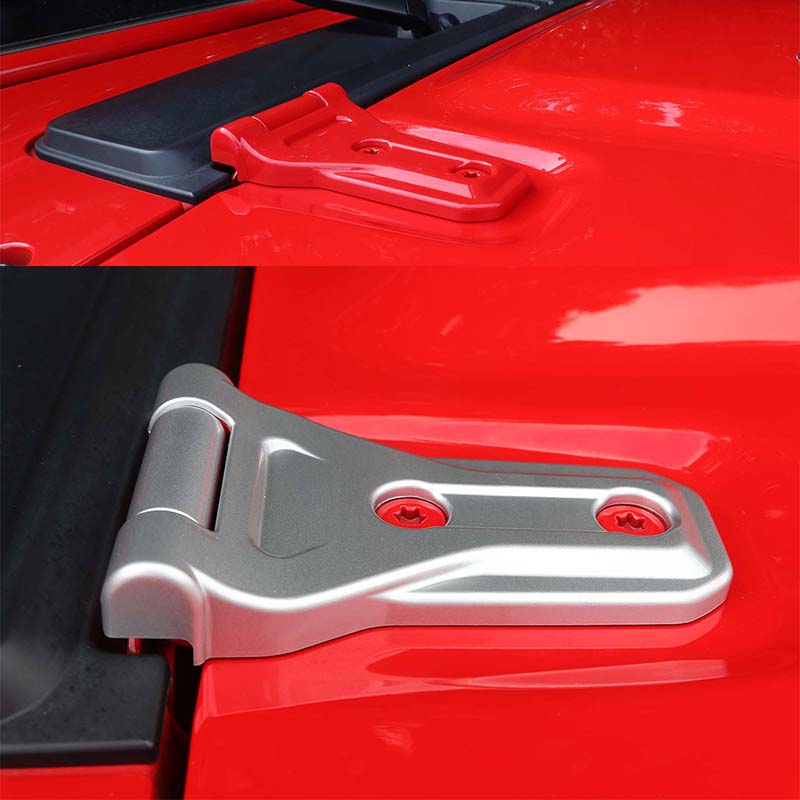 A Pair Car Hood Hinge Protector Trim Cover  Exterior Decoration  Accessories For Jeep Wrangler JL 2018 2019 2020 2024 2024