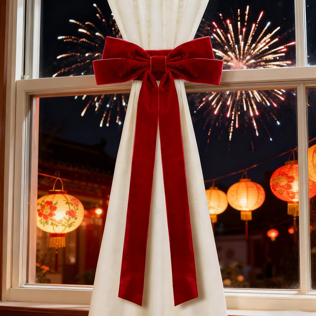 Drapery Holdbacks Red Modern Christmas Home Decor Decorative Bow Drapery Holdbacks for Shower Indoor Bathroom Kitchen Bedroom