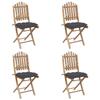 Mobilier à Dîner d'Extérieur - VIDAXL - Ensemble 5 pcs - Bambou Massif - Résistant aux Intempéries - Pliable