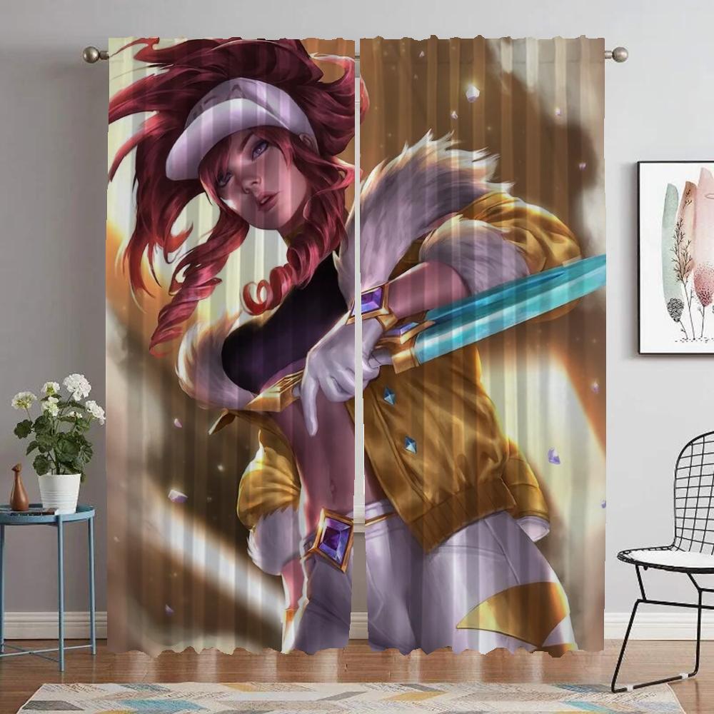 League Legends Curtains for Living Room Curtain Tulle for Bedroom Shades Halloween Decoration Home Interior Curtains 2 Pieces