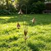 Rustic Three Calla Lilies Sculpture Iron Art Floral Stake Ornament  Outdoor Yard