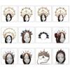 Lolita Spike Halo Crown for Women Gothic Embossed Tiara Vintage Beaded Chain Rose Headwear DIY Material Package