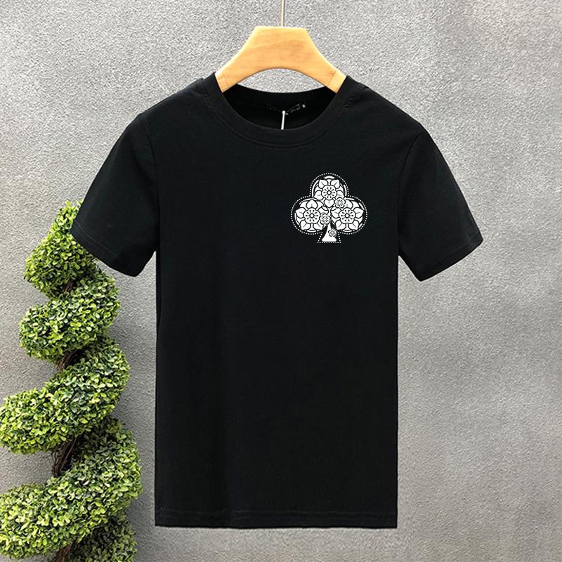 Luxury Brand Poker 100% Cotton High Quality Printing Couple Tees Summer Harajuku For Men/Women Short Sleeve T-shirt Asian Size