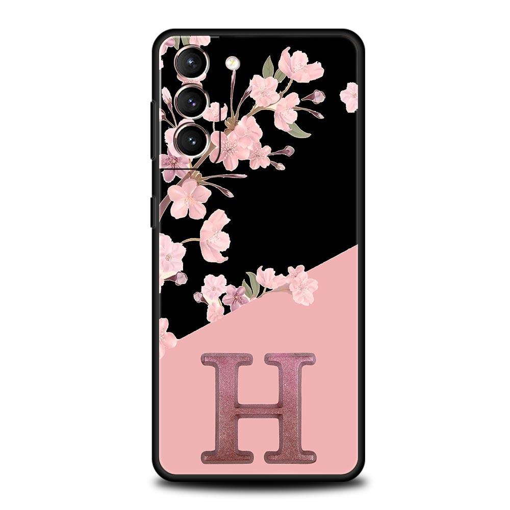 

Розовый чехол для телефона с буквами и цветами для Samsung Galaxy S24 S23 Ultra S22 S21 S20 FE 5G S10 S10E S9 Plus S8, мягкий силиконовый черный чехол Samsung S23 Plus