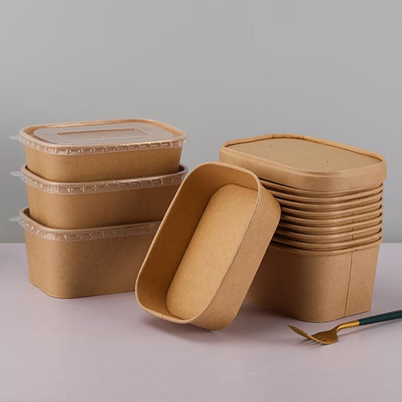 Rectangular Kraft Paper Takeaway Food Boxes