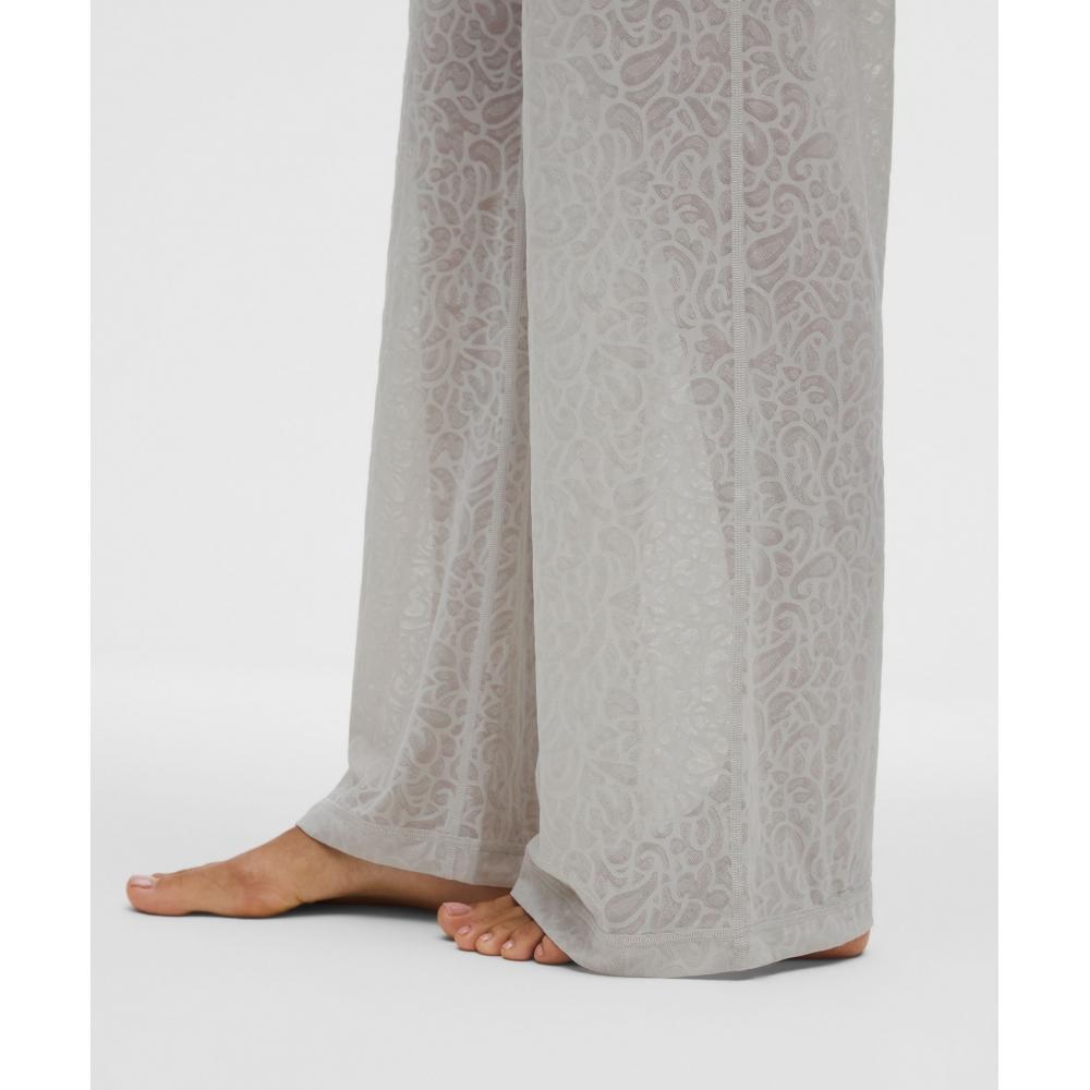 Lululemon Paisley Lace Jacquard High Rise Flared Pant Paisley Lace Jacquard Dove Grey