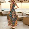 Women's Casual Sleeveless Paisley Print Maxi Dress,Loose Fit Vintage Multicolor,Comfortable for Daily Beach & Casual Outings,Versatile Stylish Wear