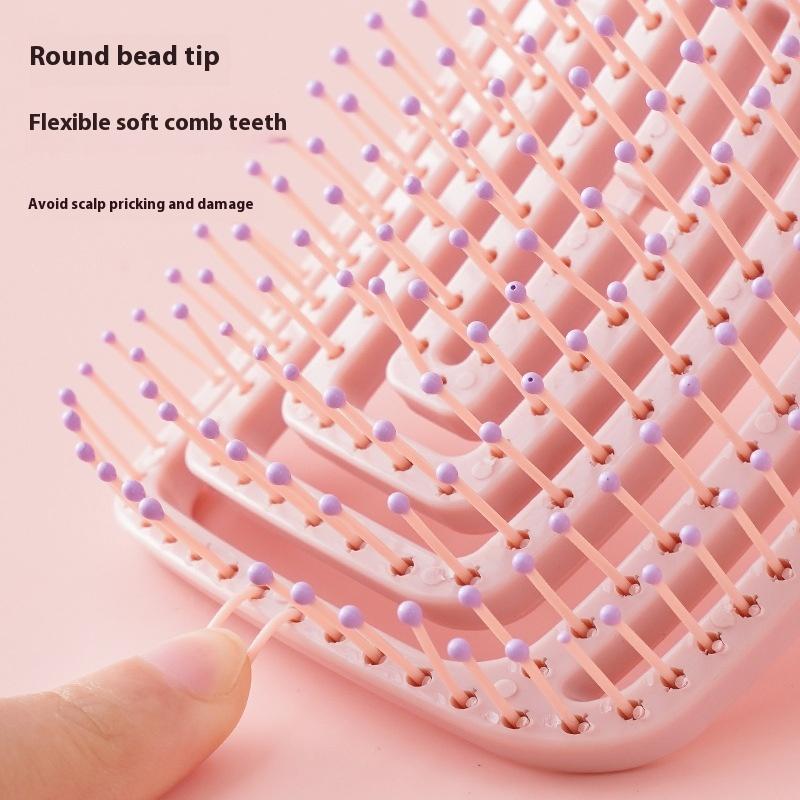 Volumizing Hair Brush for High Crown and Scalp Massage, Bent Rake Comb for Detangling Curly Hair, Cleaning & Styling Tool