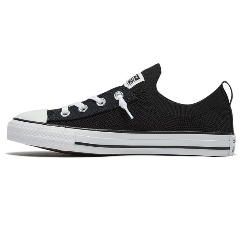 

Converse Chuck Taylor All Star Shoreline Knit Slip Non-Slip Abrasion Resistant Low-Top Espadrilles Women s Black & White 36.5