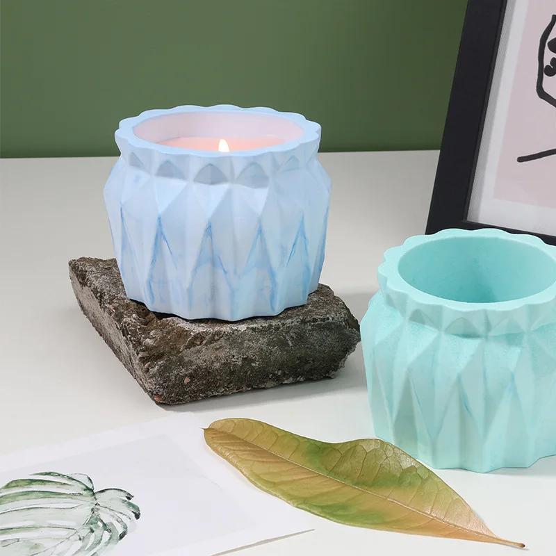 [In Stock] Vase Pencil Holder Storage Jar Plaster Aromatherapy Candle Cup Silicone Mold Diamond Cup Diy Drip Epoxy Resin Moulds