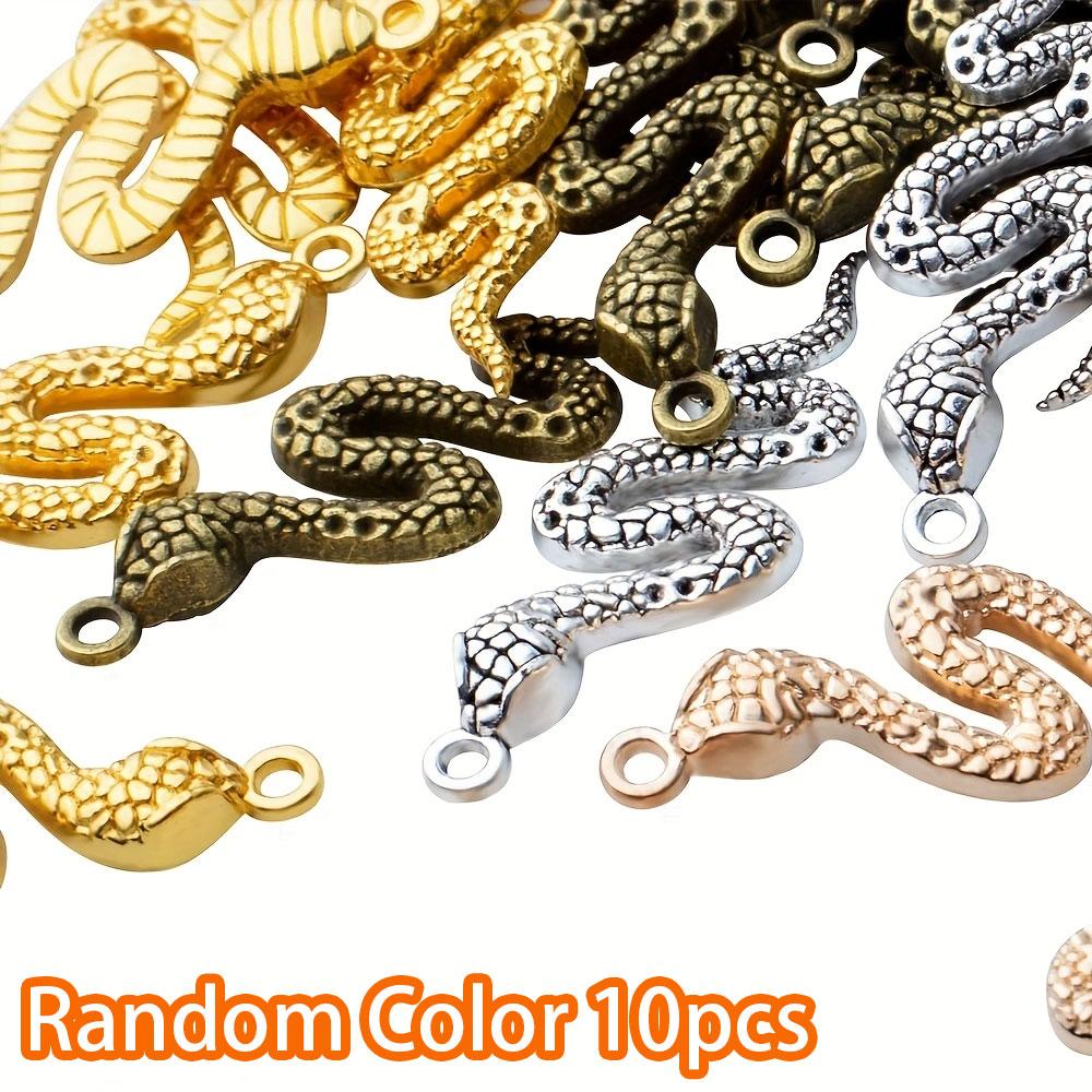 

10/20/30 шт. сплава материал змея год кобра кулон змея талисман браслет ожерелье животное талисман DIY ювелирные изделия ремесла принадлежности Random Color 10pcs