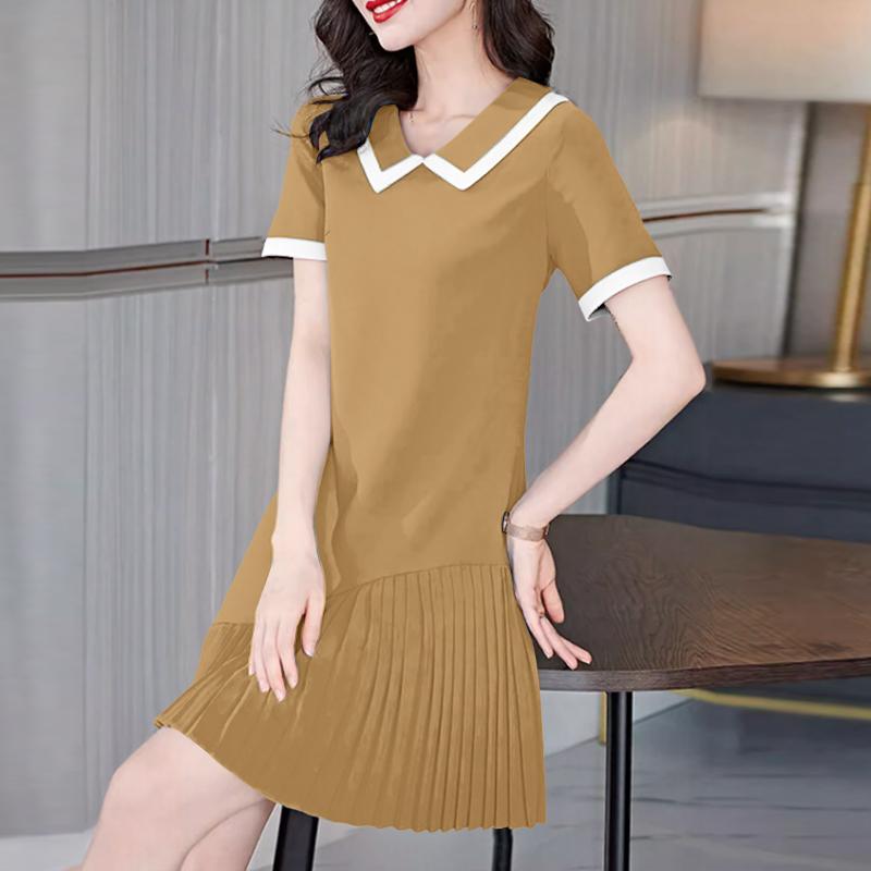 

ZANZEA Женское летнее повседневное платье с кукольным воротником и короткими рукавами 5XL