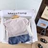 Boys' Summer Denim Shorts & T-Shirt Set - Kids' Casual Crew Neck Two-Piece Outfit