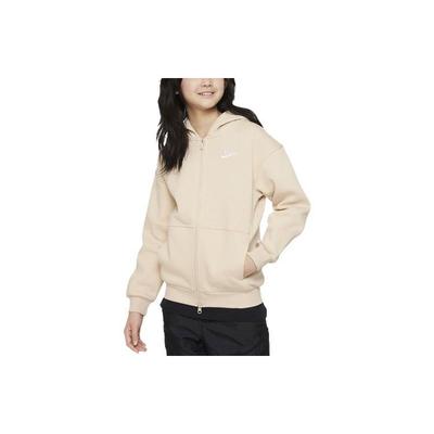 Nike Felpa con cappuccio ricamata con logo Sportswear Club Fleece Felpe con cappuccio per bambini cachi FD2931-126