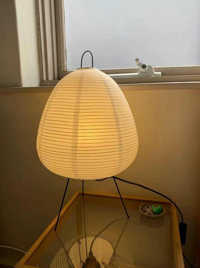 KY LEE Desk Lamp, Washi Paper Design Light, Table Lamp, Retro Japanese Style Lighting, Cute, Stylish, Simple, Antique, Bedroom Fixture, Indirect Light
