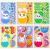 6 Pictures/pack Easter Cartoon Rabbit Easter Egg Stickers EasterDay Easter Egg Rabbit Children DIY Puzzle