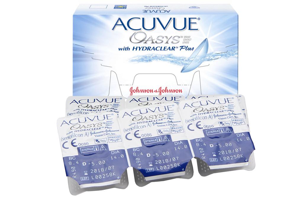 Acuvue Oasys 2 Week Soft Contact Lenses, 6pcs, BC 8.4mm (-1.00 To-12.00)