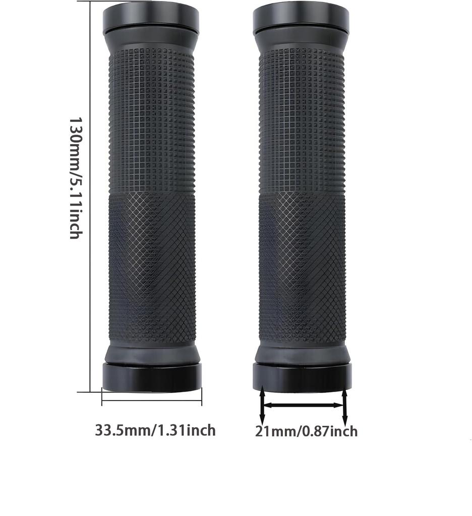 Bike Handlebar Grips, Single Lock On Bicycle Handle Bar, for BMX, Mountain, MTB, Beach Cruiser, Scooter, Folding Bike, Soft Non-