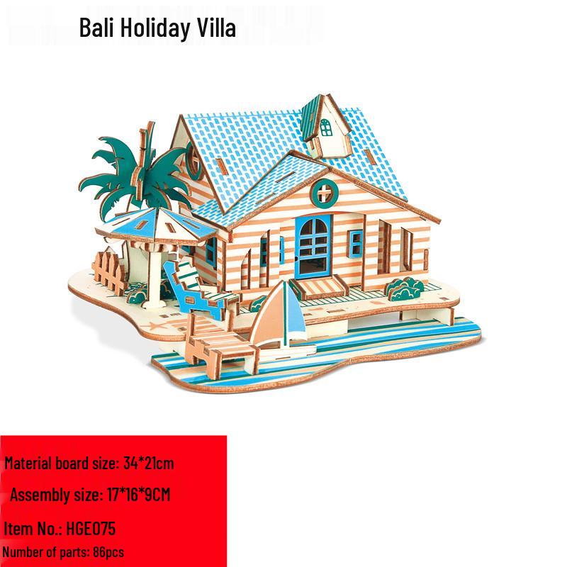 3D Wooden Puzzle Model: DIY Educational Toy for Kids & Adults