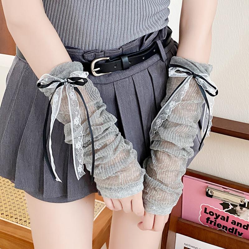 Bowknot Sleeves Bubble Socks Ballet Sleeves Thin Sweet Chic Lolita Calf Socks