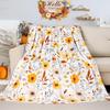 Wildflowers Throw Blanket Botanical Floral Printed Blanket Super Soft Flannel Throw Blankets Lightweight Fluffy Plush F