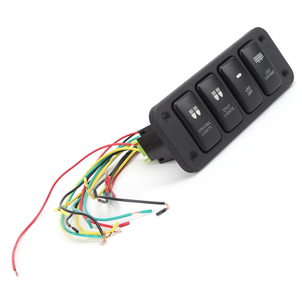 Panel Switch 4 Gang LED Blue Light Driving Lamp with Control Button for Hailax DC Car