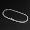 KNOBSPIN 2mm D Color Moissanite Tennis Bracelets for Woman Man Sparkling Diamonds with GRA s925 Sliver Hip Hop Bracelet