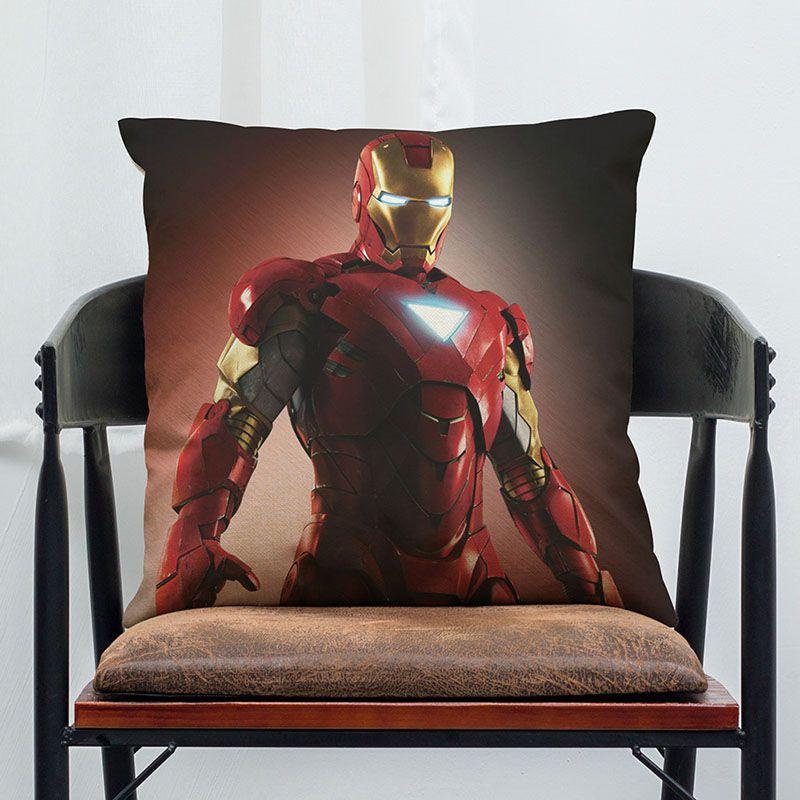 Luxurious Super Soft Avengers Alliance Cushion Cover Featuring Iconic Iron Man Design