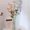 Artificial Flowers 83cm Campanula Bell Flower Blue Flocking FlowerBranch for Wedding Home Floral Table Decor Hyacinth Silk Flowe
