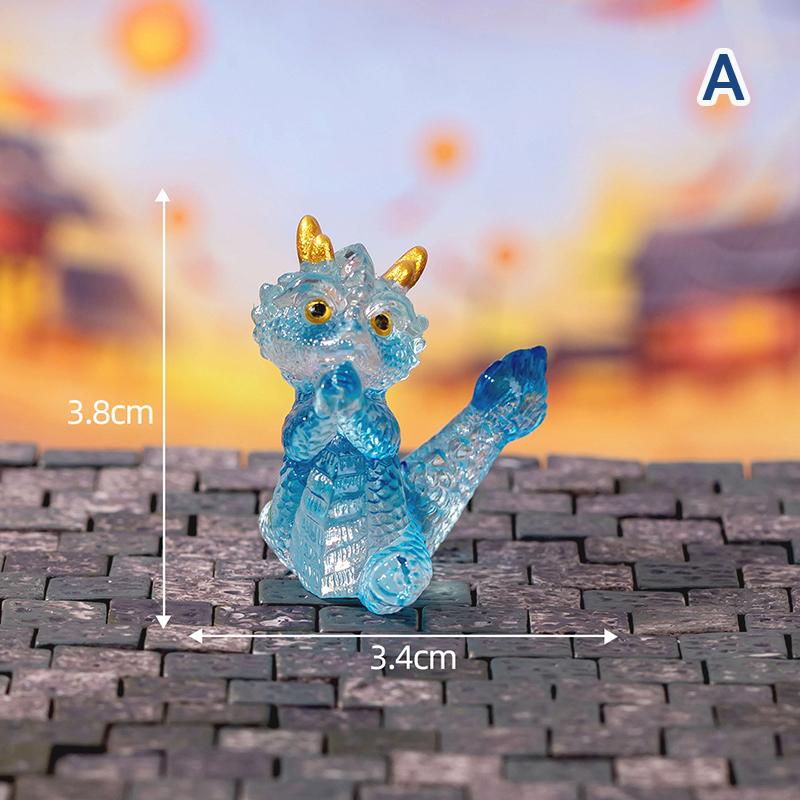Cute Mini Dragon Figurine 2023 Year Of The Dragon Ornament Micro Landscape Decoration Dollhouse Miniature Toy