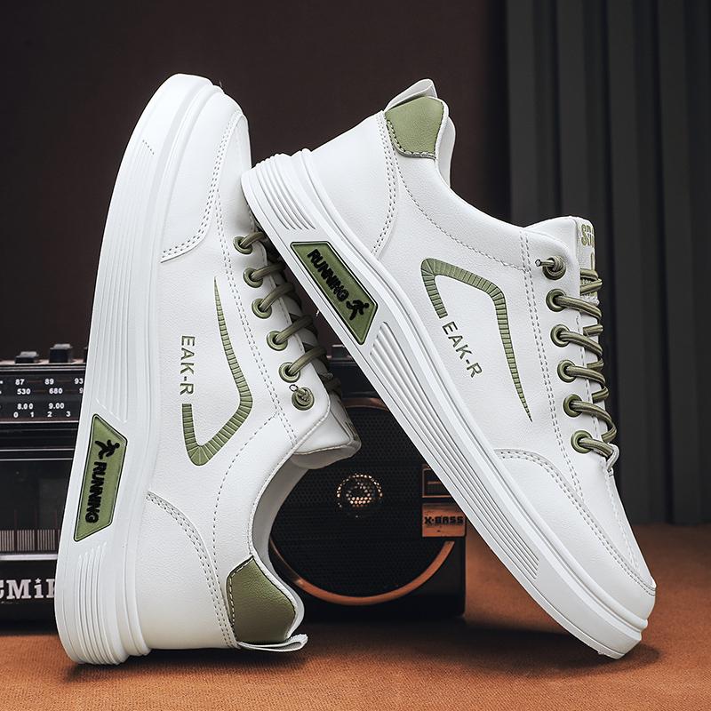 Fashion 2025 New Trendy Versatile Cloth Shoes Men's Spring New Breathable White Shoes Men's Sports and Leisure Board Shoes Trendy Shoes