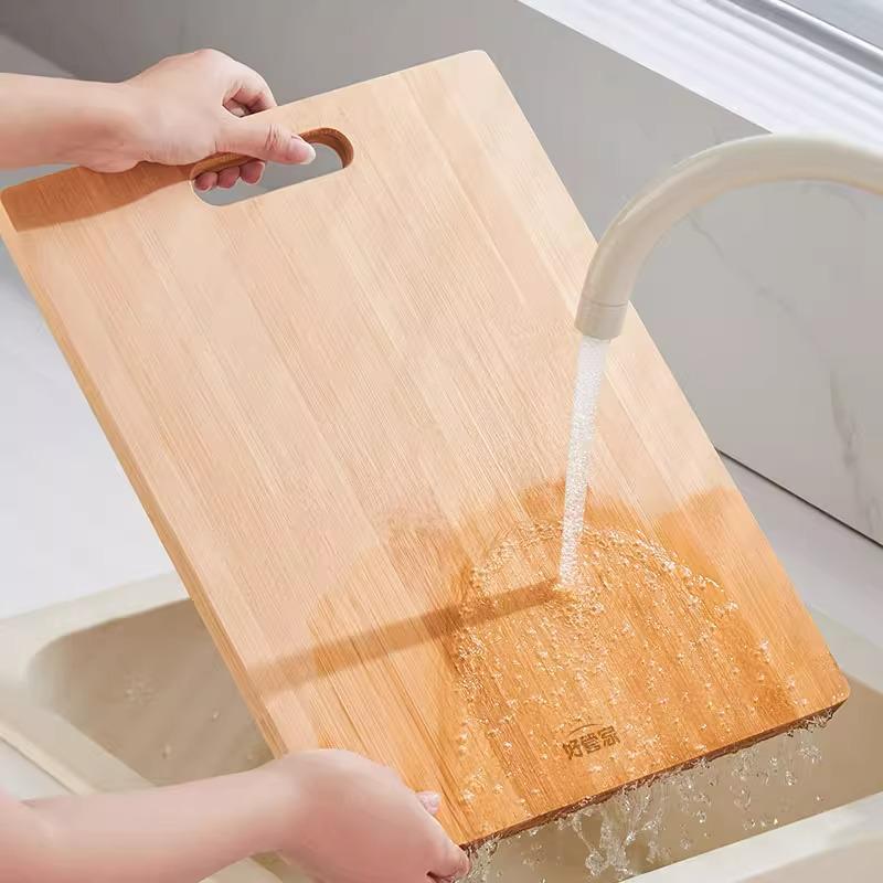 Good Housekeeper Antibacterial Bamboo Cutting Board, Thickened Double-Sided for Vegetables, Bones, and Fruits.