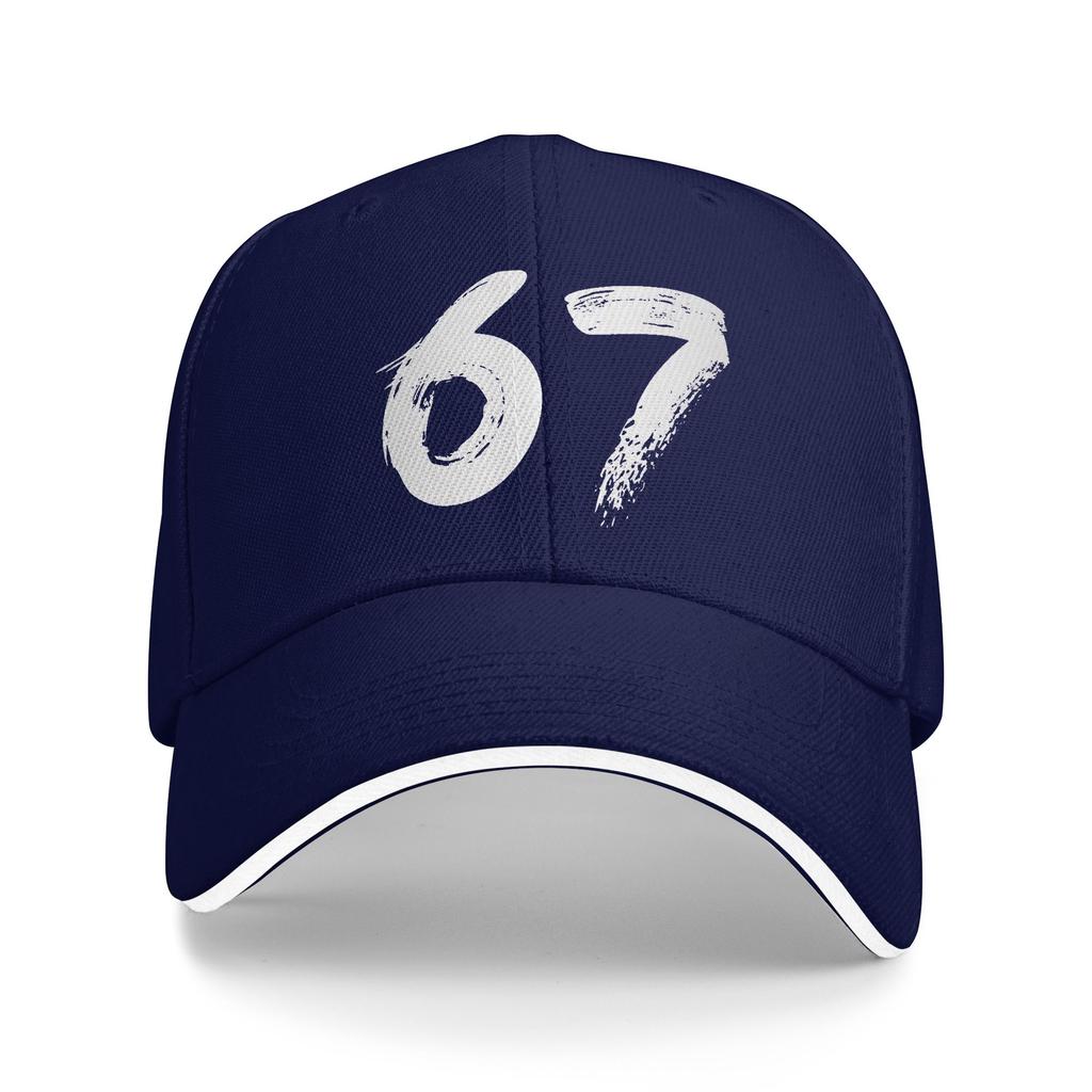 Spring Number 67 White Baseball Cap  Outdoor Sport Fitted Retro Custom Logo Sun Trucker Hat Women Men Adjustable Baseball Caps