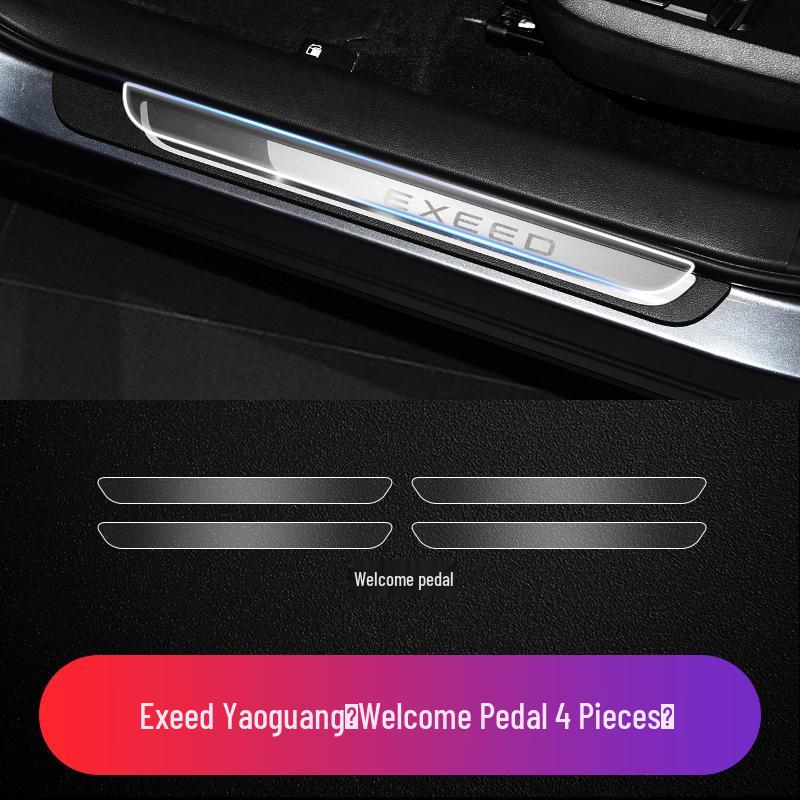 

Exeed Atlantix Lingyun Металлическая накладка на порог с ветровым дефлектором Прозрачная защитная пленка из ТПУ Size details in description