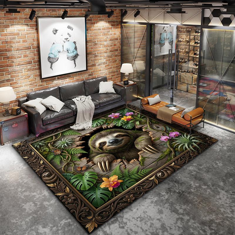 Animal drilling Kapibala Carpet Rug for Living Room Bedroom Home Sofa Decoration,Kids play Non-slip Floor Mat