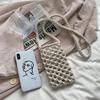 Fashion Portable Phone Purse Solid Color Crochet Lightweight Shoulder Handbag Hollow-out Woven Mobile Phone Bag Gifts