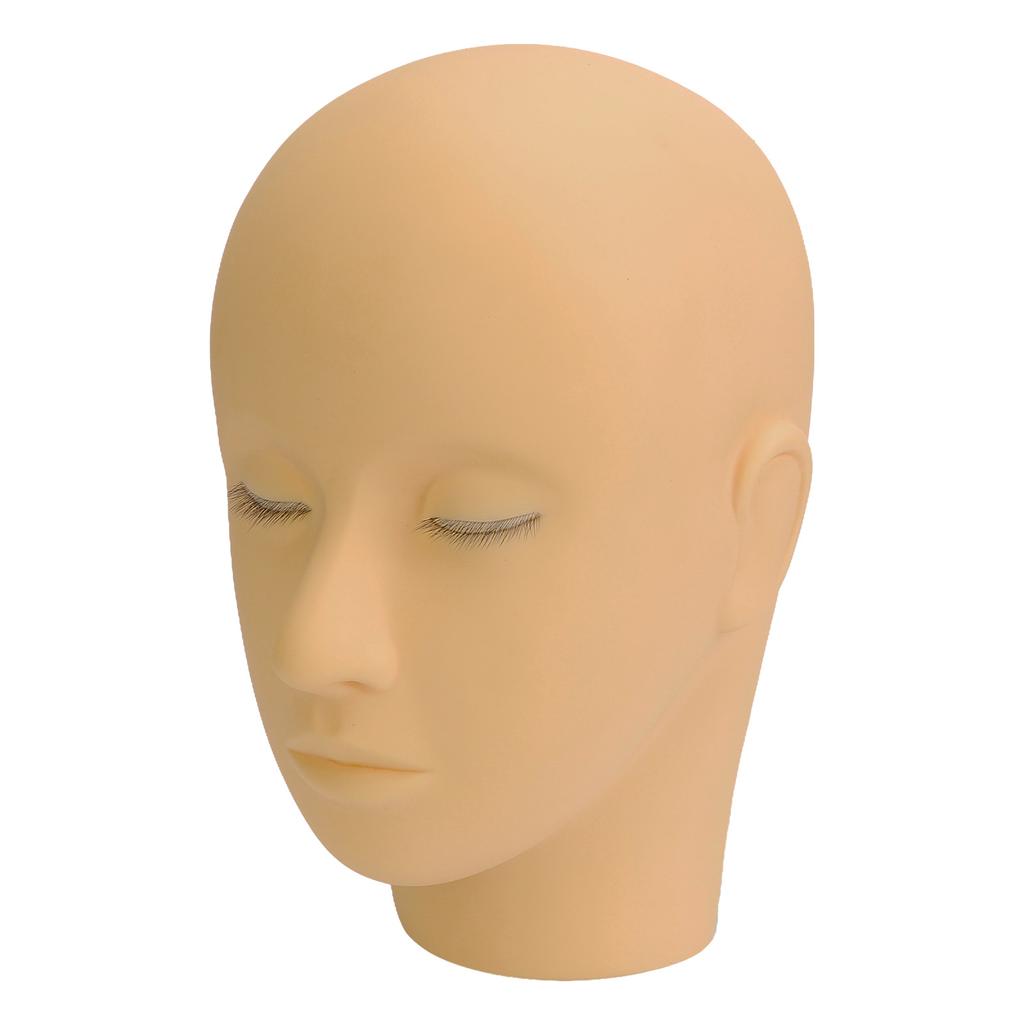 Eyelash Extension Mannequin Head 3 Layer Lashes Makeup Beauty Silicone Practice Training Doll Head Light Coffee