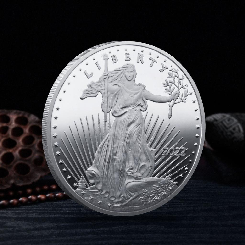 Statue of Liberty - Commemorative Coin Collection Metal 3D Relief Commemorative Medal Badge