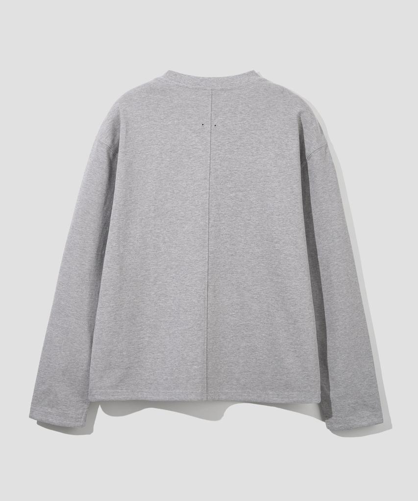 AGOD Back Incision Crop Long Sleeve [Grey]