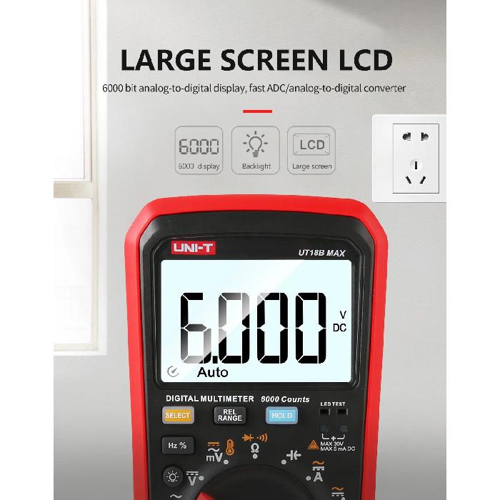 UNI T Professional Digital Multimeter Tester UT15B MAX 1000V AC DC Voltage Meter Capacitor Tester True RMS Electric Multi Meter