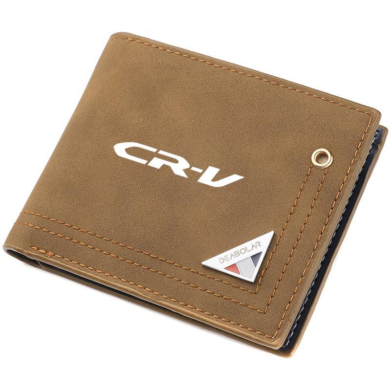 Frosted Leather Car Logo Wallet Coin Pocket Photo Card Men Purses For Honda Mugen Power Civic Accord CRV Hrv Jazz VTEC Accessory FL3