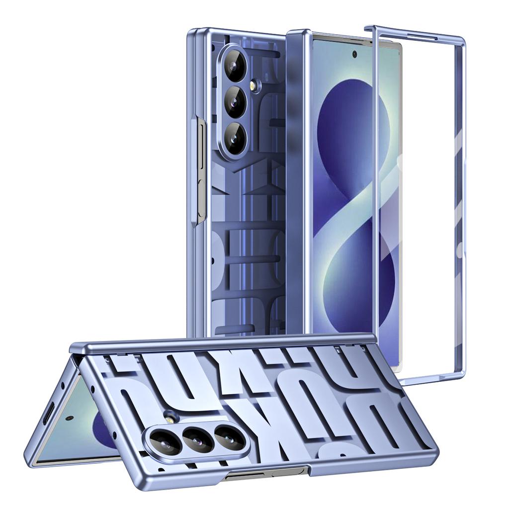 For Samsung Galaxy Z Fold 8 Ultra 5G Fold 7 6 5 4 Fashion Plating Folding Case With Screen Protect Tempered Film Folding Cover