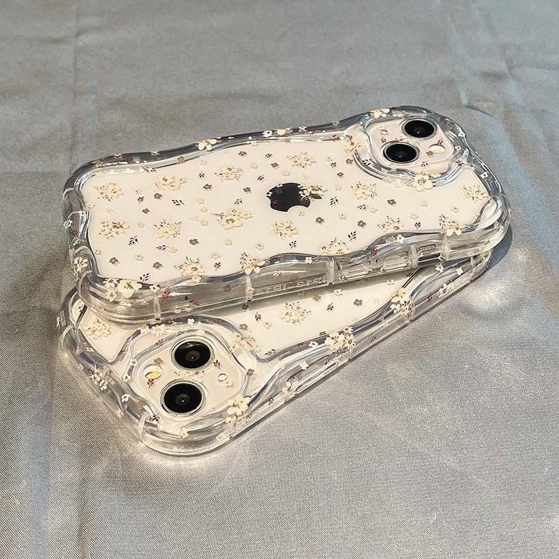 Korean Style Ins White Small Floral Suitable for IPhone 16 Promax Apple 16 Mobile Phone Case 13 New Model