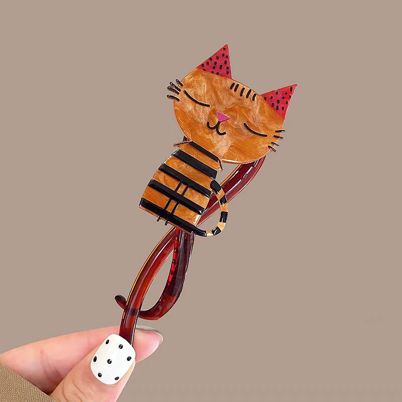 1PC Cat Shape Cartoon Hair Ties Fashion Hair Accessories Exquisite Jewelry Clothing Accessories Multicolor