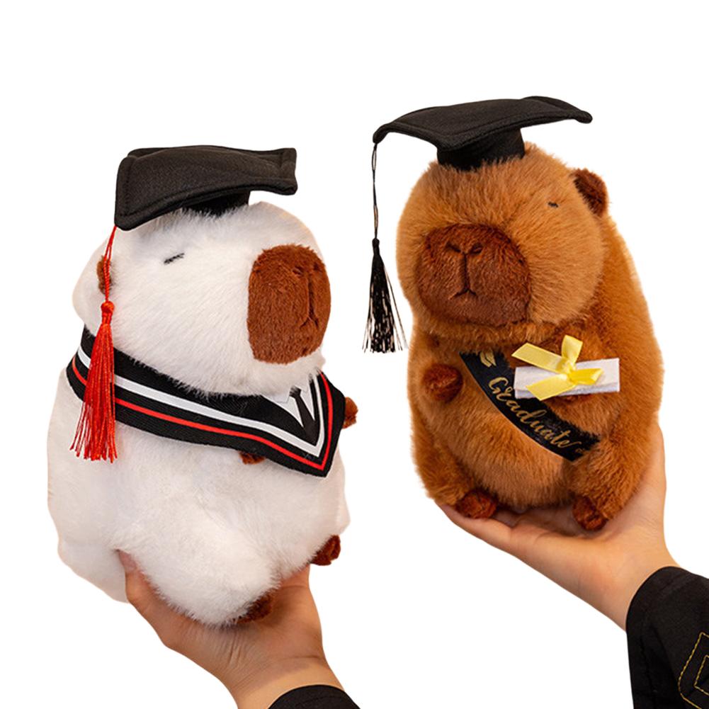 Graduation Cap Plush Capybara Creative Graduating Capybara Plush 25cm Stuffed Capybara Dolls for College Students