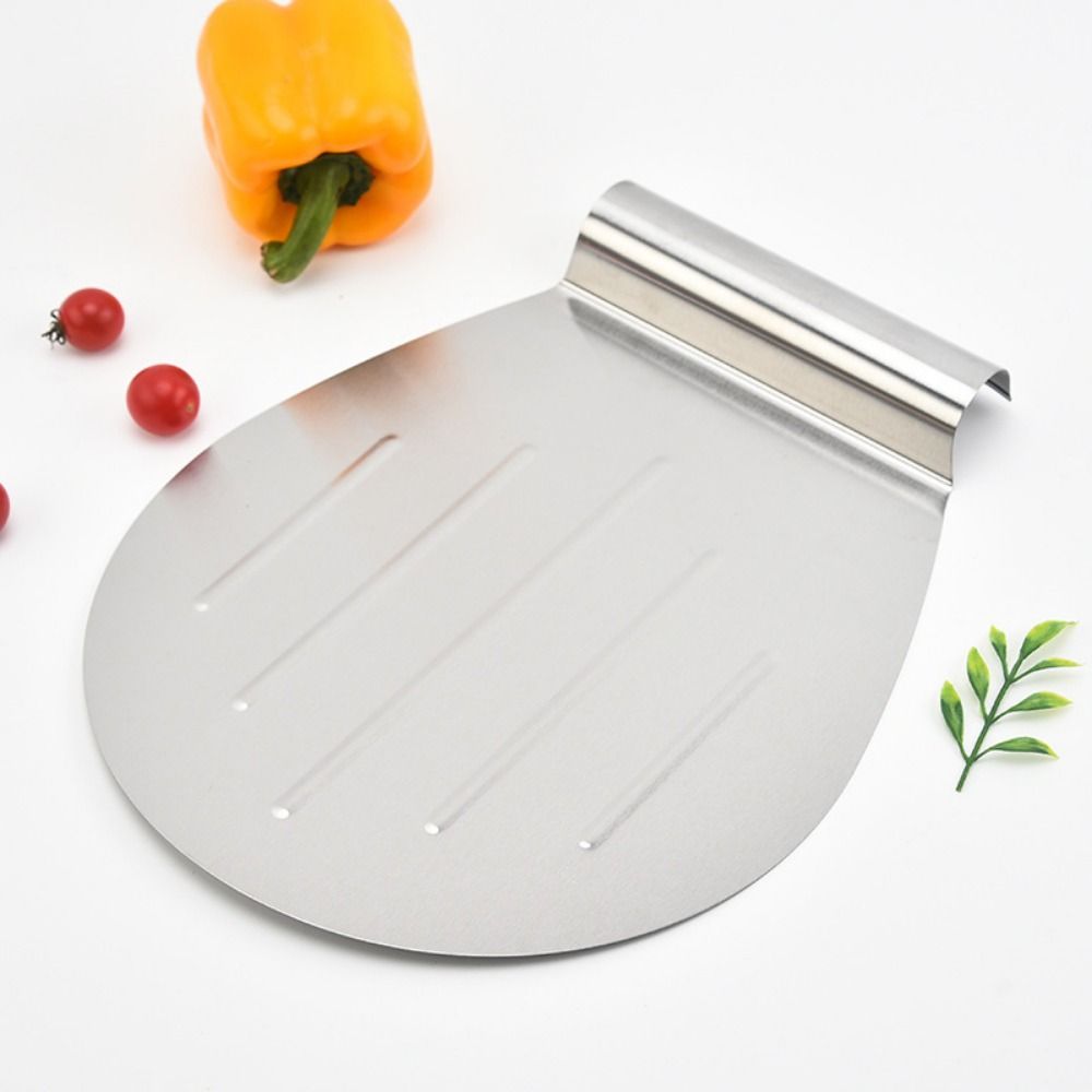 Non-Slip Handle Pizza Transfer Shovel Silver Heavy Duty Steel Cake Lifter Smooth Edge Rustproof Cake Tray Spatula